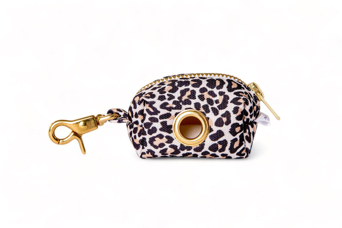 Leopard Poop Bag Holder - waterproof fabric