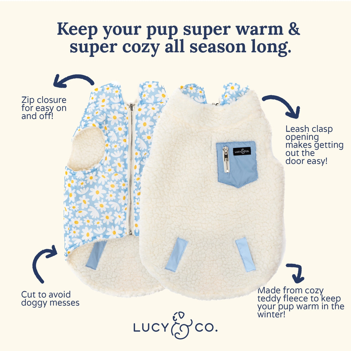 Reversible Daisies Puffer Jacket