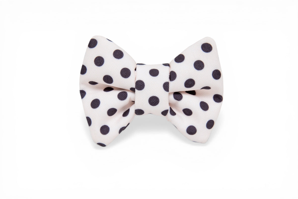 Nœud papillon pois Crème - tissu imperméable