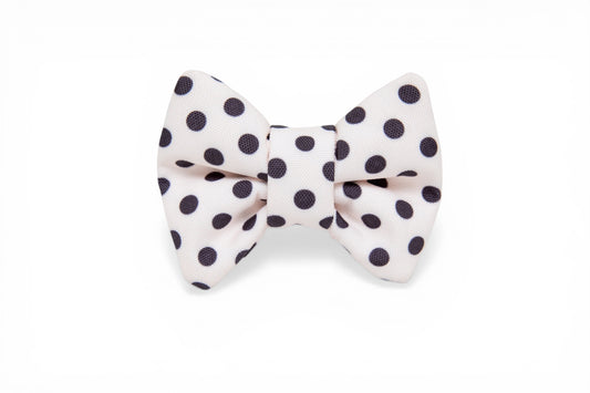 Nœud papillon pois Crème - tissu imperméable