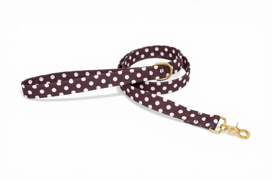 Laisse pois Marron - tissu impérméable