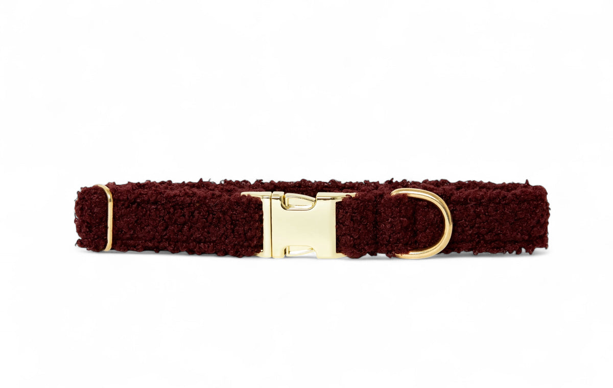 Burgundy Teddy Collar - soft fabric