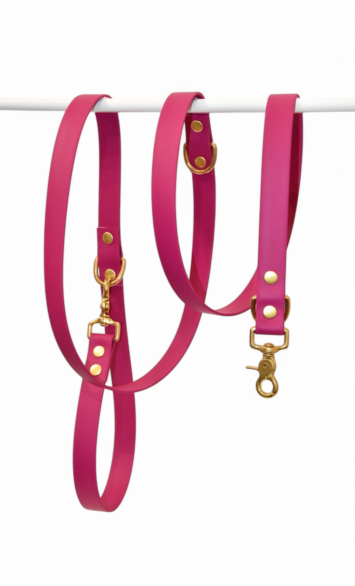 Laisse Multi-positions Framboise - Biothane