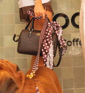 Foulard Satin - Pois Marron