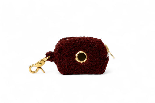 Distributeur de sacs Teddy Bordeaux - tissu douceur