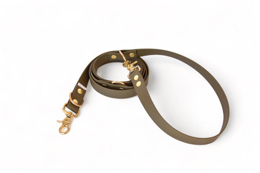 Laisse Multi-positions Olive - Biothane