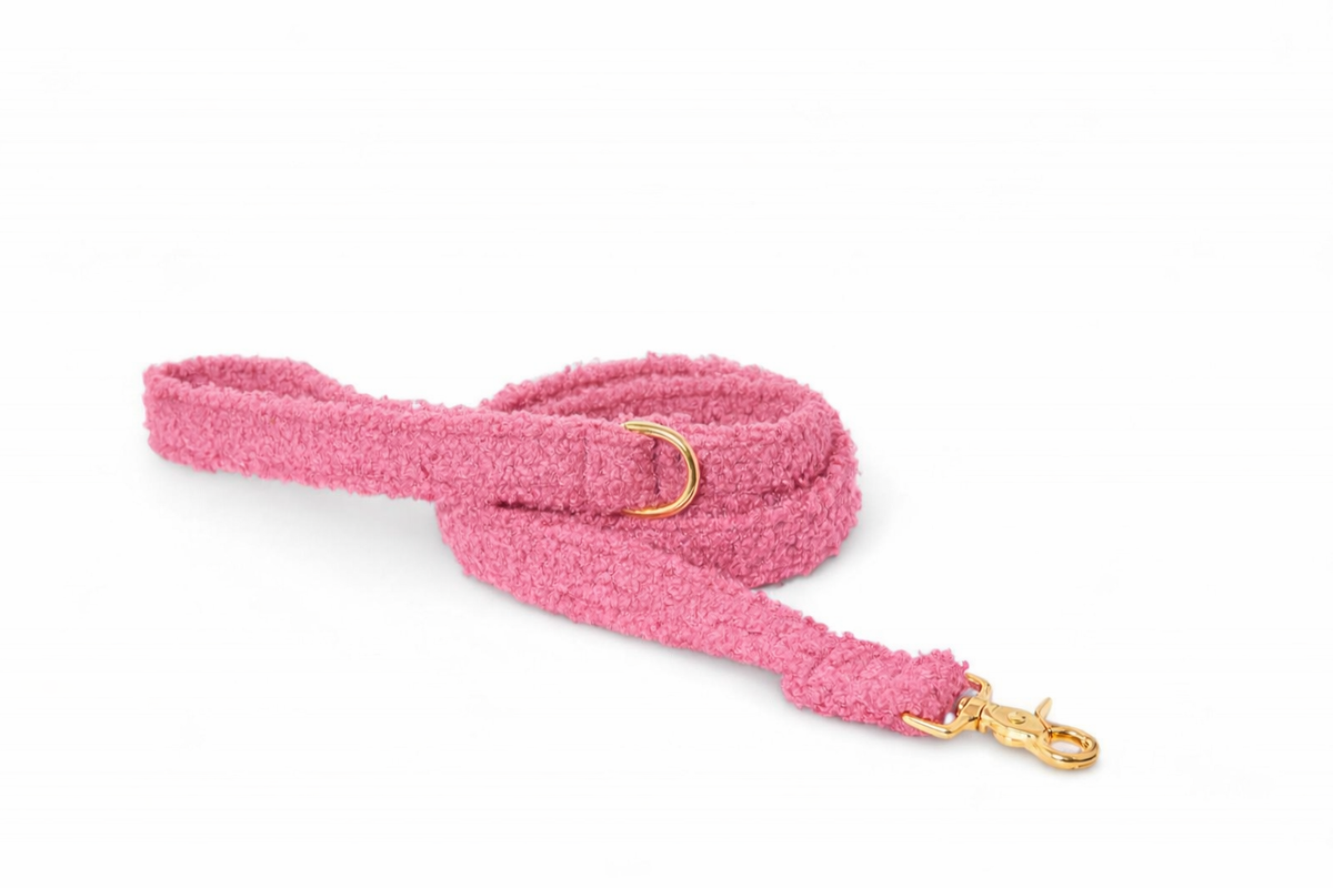 Laisse Teddy Rose - tissu douceur