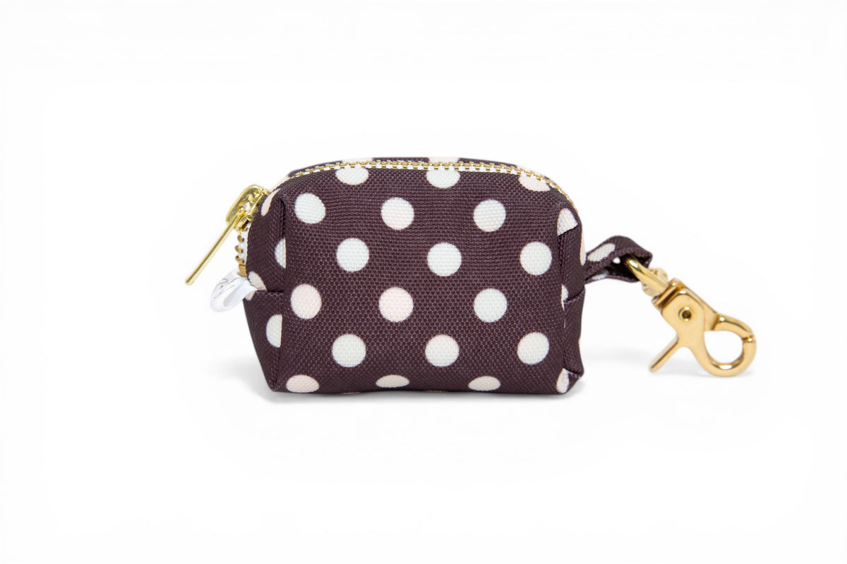 Distributeur de sacs pois Marron - tissu imperméable