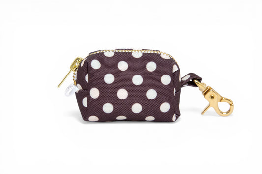 Distributeur de sacs pois Marron - tissu imperméable