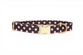 Collier pois Marron - tissu imperméable