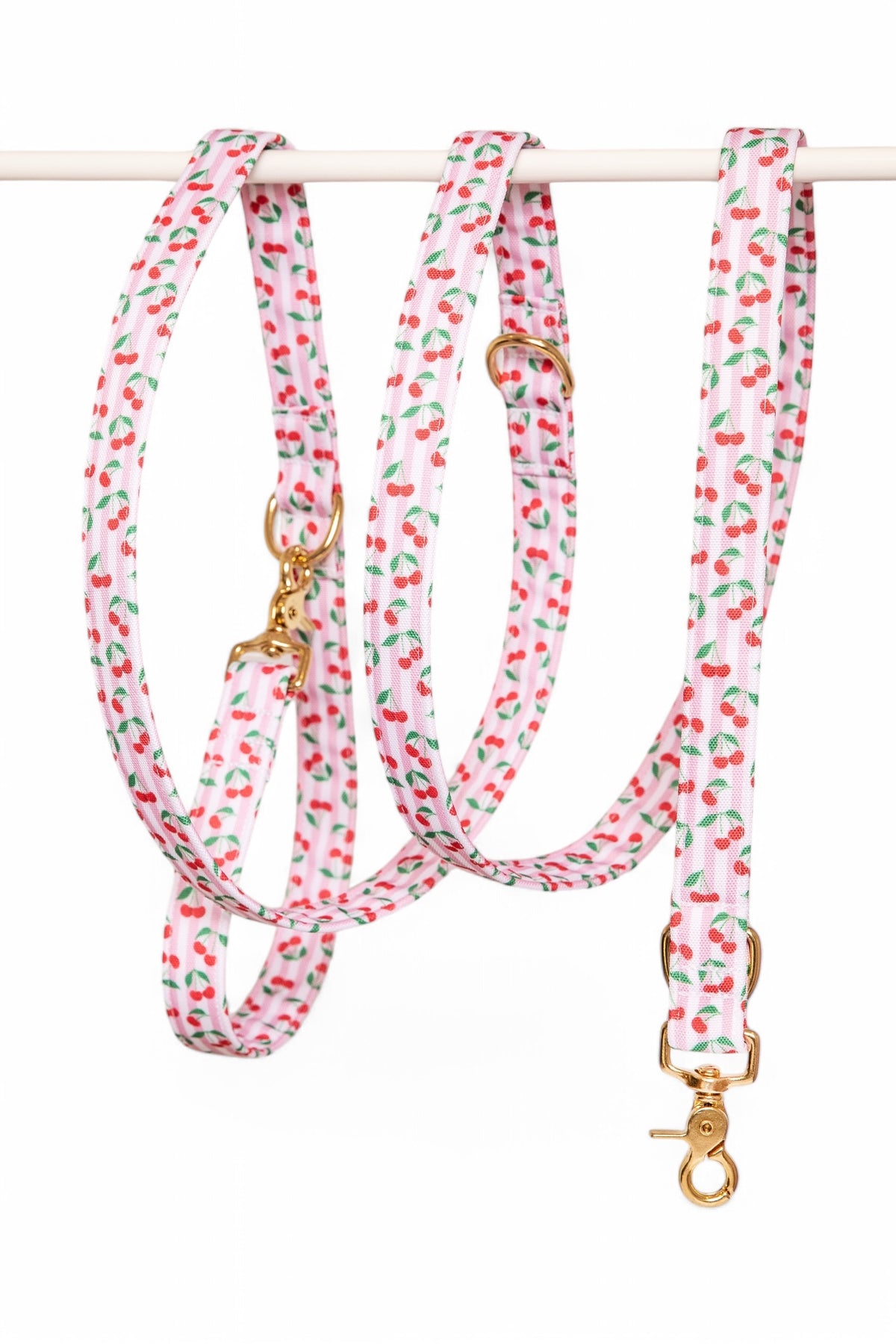 Laisse multi-positions Cerise - tissu impérméable