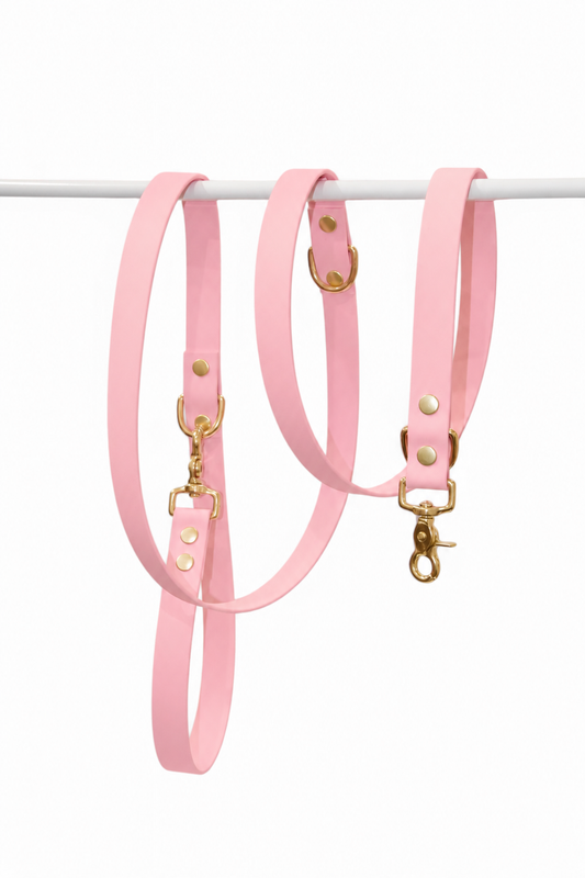 Laisse Multi-positions Rose - Biothane
